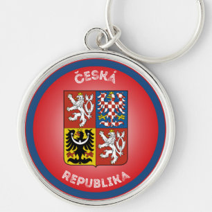 Tschechisches Wappen Kreisform Schlüsselanhänger