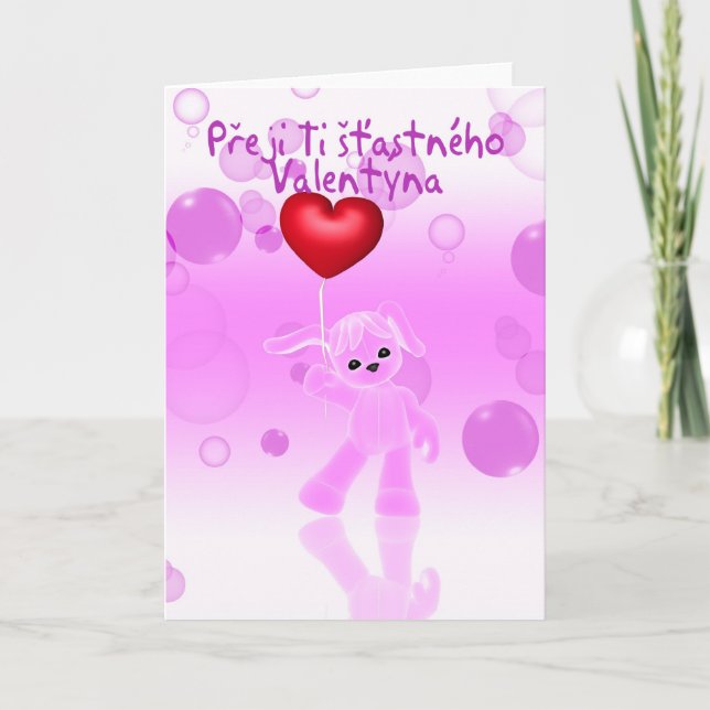 Tschechoslowakische Valentinstaggrußkarte - Cu Feiertagskarte (Vorderseite)