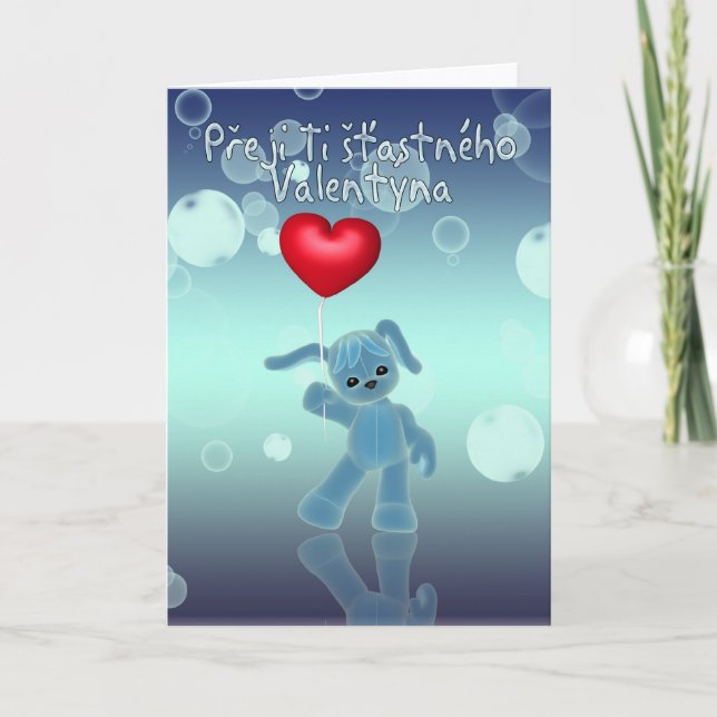 Tschechoslowakische Valentinstaggrußkarte - Cu Feiertagskarte (Vorderseite)
