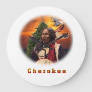 Tscherokie-Indische T - Shirt Große Wanduhr