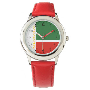 Tschetschenien-Flagge Armbanduhr