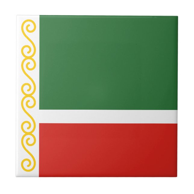 Tschetschenien-Flagge Fliese (Vorderseite)