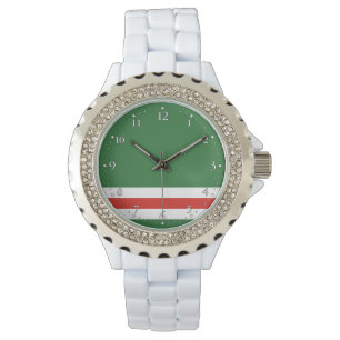 Tschetschenische Flagge Armbanduhr