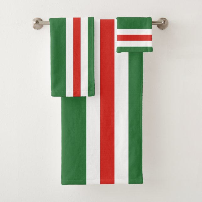 Tschetschenische Flagge Badhandtuch Set (Insitu)