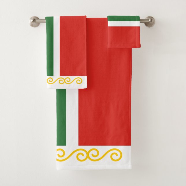 Tschetschenische Flagge Badhandtuch Set (Insitu)