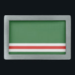 Tschetschenische Flagge Rechteckige Gürtelschnalle<br><div class="desc">Patriotische Flagge der Tschetschenischen Republik Ichkeria.</div>