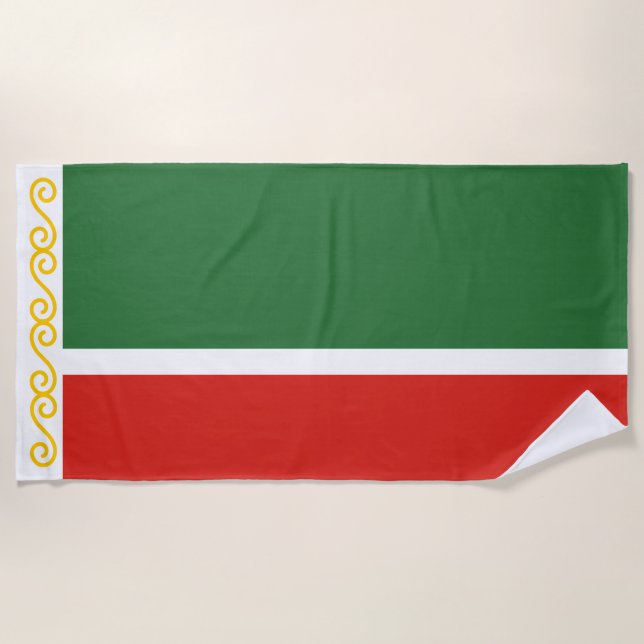 Tschetschenische Flagge Strandtuch (Vorderseite)