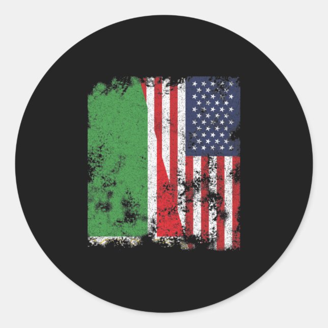 Tschetschenische Republik USA Flagge Halbamerikane Runder Aufkleber (Vorderseite)