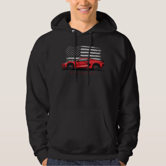 Tschevy Corvette C8 schwarze Illustration Hoodie