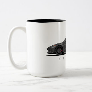 Tschevy Corvette C8 schwarze Illustration Zweifarbige Tasse