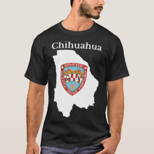 Tschihuahua-Staatsflaggenkarte, Mexiko T-Shirt