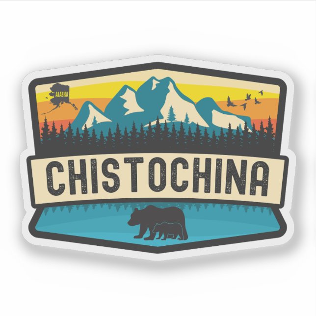Tschistochina, Alaska Aufkleber (Vorderseite)