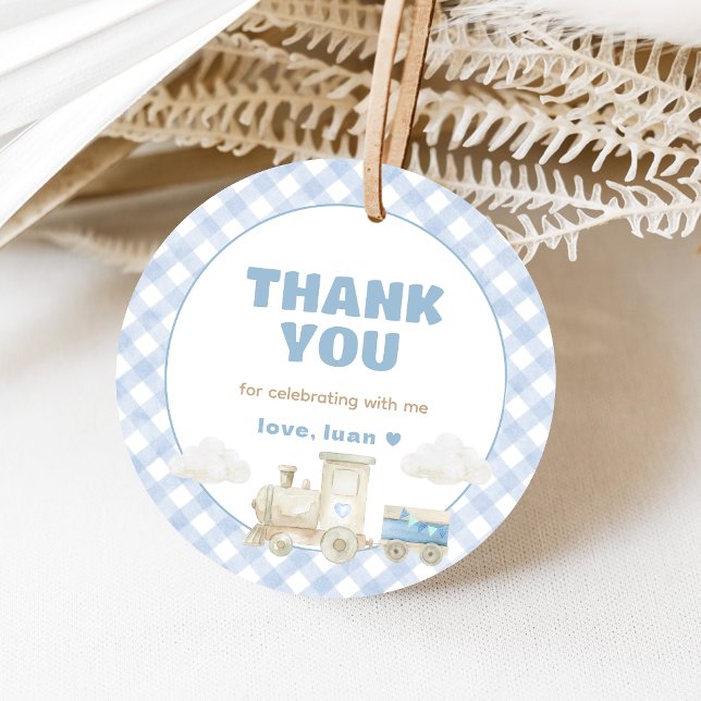 Tschu Tschu Zug Geburtstag Geschenkanhänger (Train Boy Birthday Party Favor Tags)