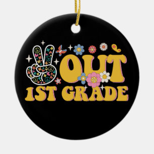 Tschüss 1. Klasse Groovy letzter Schultag Keramik Ornament