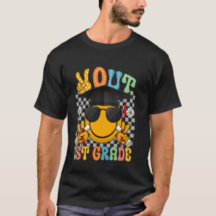 Tschüss 1. Klasse Retro-Lächeln Gesicht Letzter Sc T-Shirt