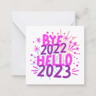 Tschüss 2022 Hallo 2023 Frohes Neues Jahr Mitteilungskarte