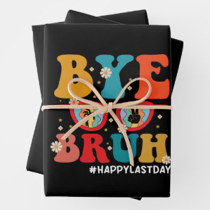 Tschüss Bruder Lehrer Frohen letzten Schultag Somm Geschenkpapier Set