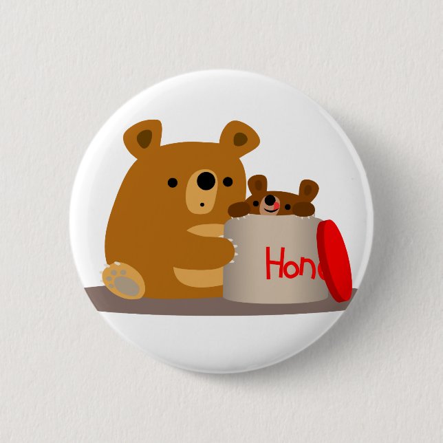 Tschüss dir Honey! Niedlicher Cartoon Bears Button (Vorderseite)