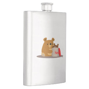 Tschüss dir Honey! Niedlicher Cartoon Bears Classi Flachmann