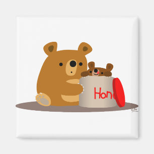 Tschüss dir Honey! Niedlicher Cartoon Bears Magnet