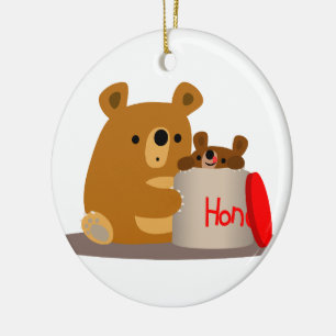Tschüss dir Honey! Niedlicher Cartoon Bears Orname Keramikornament