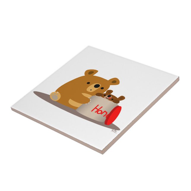 Tschüss dir Honey! Niedlicher Cartoon Bears Tile Fliese (Seite)