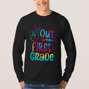 Tschüss Erste Klasse Tie-Dye Kinder Letzter Schult T-Shirt