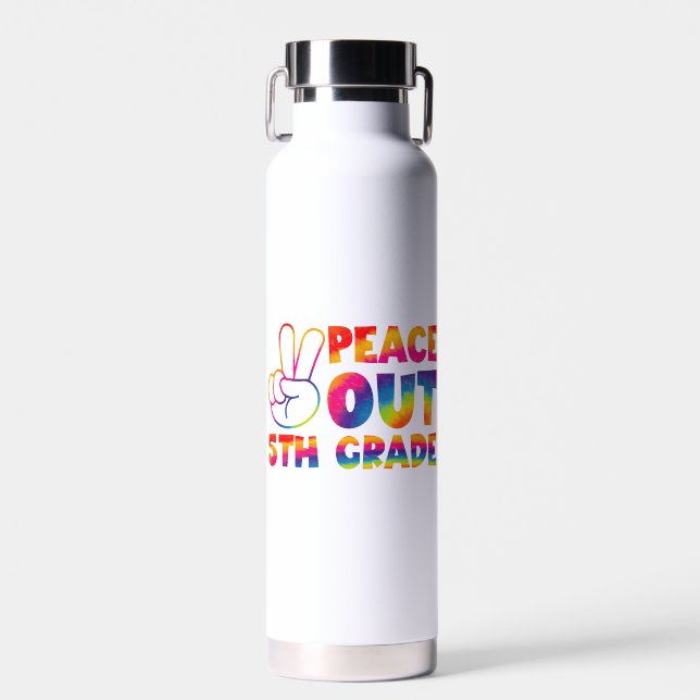 Tschüss fünfte Klasse Tie-Dye letzter Tag 5. Klass Trinkflasche (Vorne)