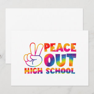 Tschüss, High School, Tie Dye, Letzter Schultag Einladung