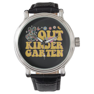 Tschüss Kindergarten Groovy letzter Schultag Armbanduhr