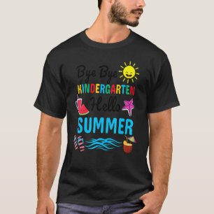 Tschüss Kindergarten Hallo Sommer Lehrer Schüler T-Shirt