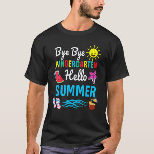 Tschüss Kindergarten Hallo Sommer Lehrer Schüler T-Shirt
