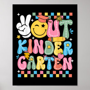 Tschüss Kindergarten Hippie-Lächeln Letzter Tag Poster