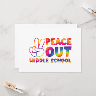 Tschüss Mittelschule Tie-Dye Letzter Schultag Einladung