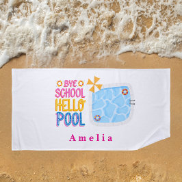 Tschüss Schule Hallo Pool Personalisiertes Strandt Strandtuch