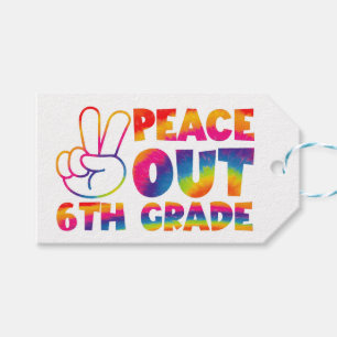 Tschüss sechste Klasse Tie-Dye letzter Tag 6. Klas Geschenkanhänger