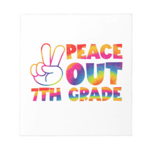 Tschüss siebte Klasse Tie-Dye letzter Tag 7. Klass Notizblock