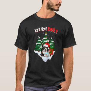 Tschüss Tschüss 2021 Border Collie trägt Maske Wei T-Shirt