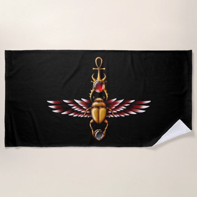 TSDS: Seth's Scarab Coat Graphic Strandtuch (Vorderseite)