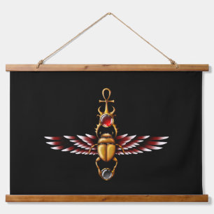 TSDS: Seth's Scarab Coat Graphic Wandteppich Mit Holzrahmen