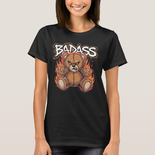 Tshirt Badass Angry Teddy (Devant)