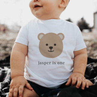Tshirt bébé 1er anniversaire de visage de l'ours