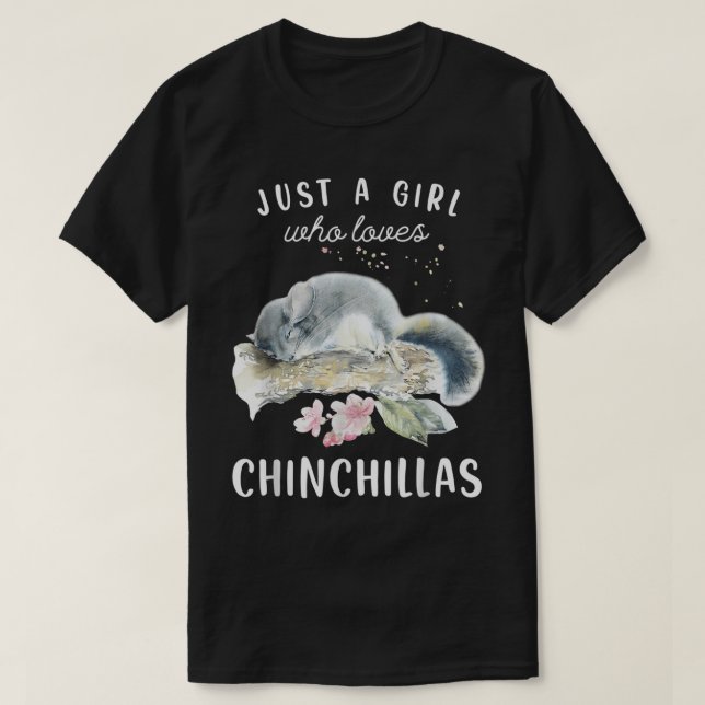 Tshirt Chinchilla, Juste Une Fille Qui Aime Chinch (Design devant)