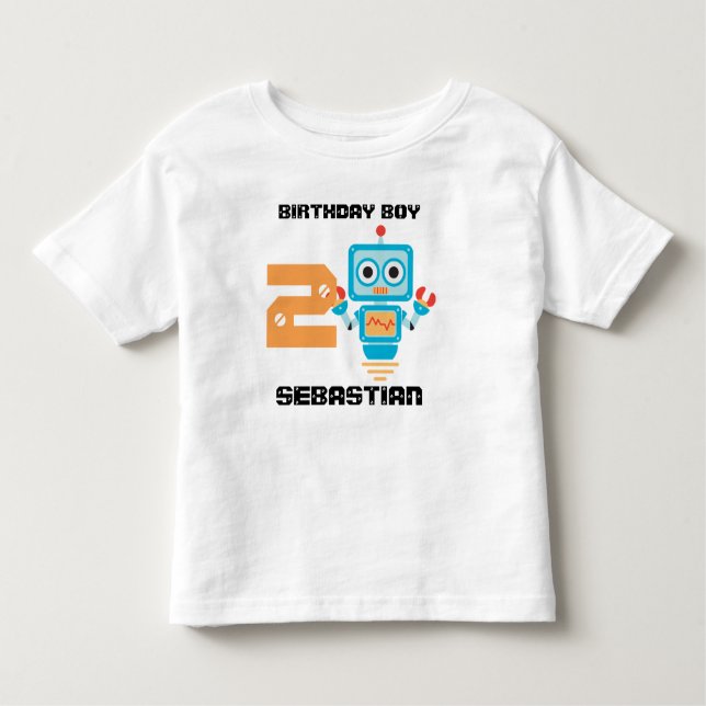 Tshirt d'âge de Robot Anniversaire (Devant)