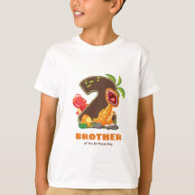 Tshirt d'anniversaire Dino personnalisé pour frère