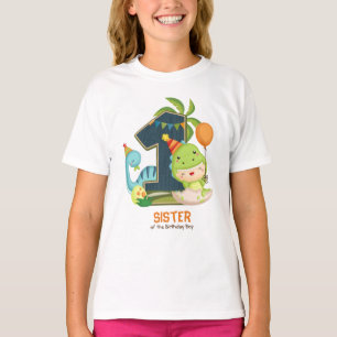 Tshirt d'anniversaire Dino personnalisé pour soeu