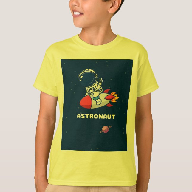 Tshirt de conception d'astronaute pour garçons  (Devant)