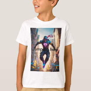 Tshirt design de héros de saut