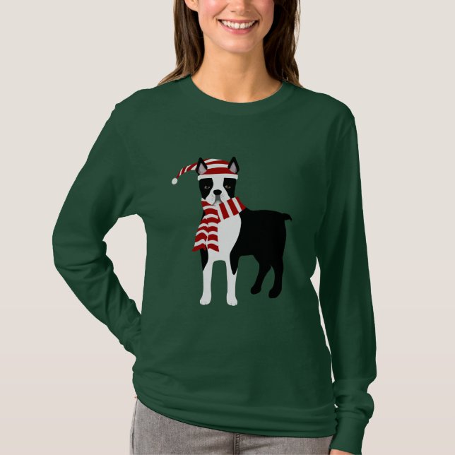 Tshirt d'hiver Boston Terrier (Devant)
