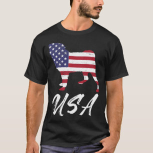 TShirt drapeau américain Pug USA pour les amateurs